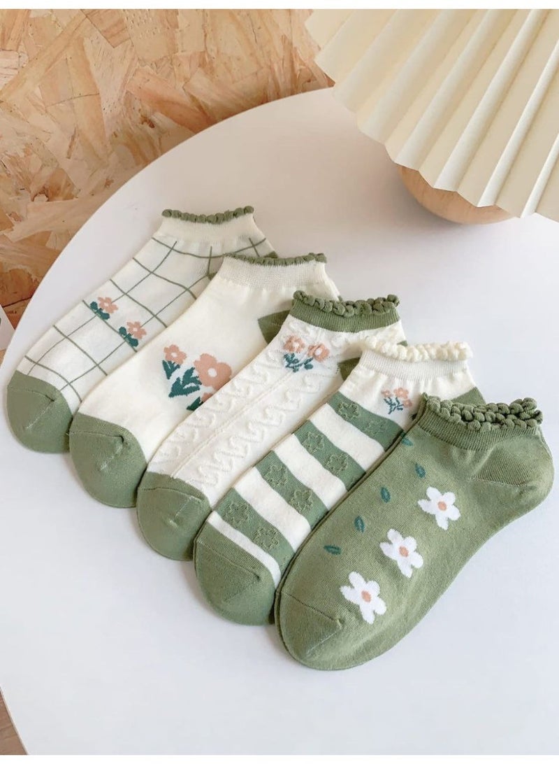 Trendora Women's Cotton Blend Ankle Socks, 6 Pairs, Mixed Colours, Plain Weave, Regular Size, Casual Comfort, Modern Style - Image 3